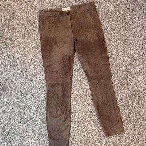 Philosophy Brown Crushed Suede Skinny Pants